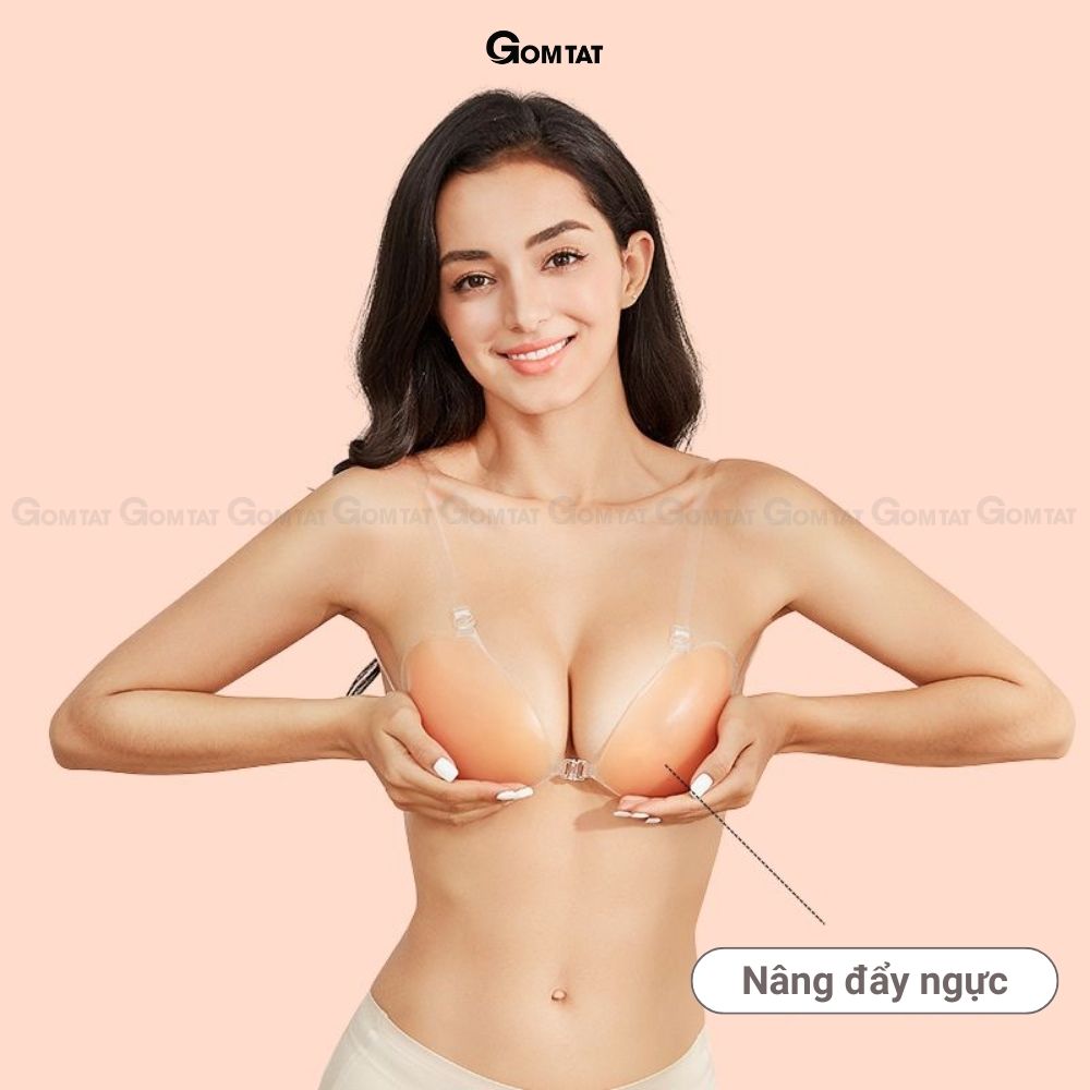 Áo dán ngực GOMTAT hỗ trợ định hình vòng một, lớp keo bám dính chắc chắn, chất liệu silicon an toàn cho da - SA-4949