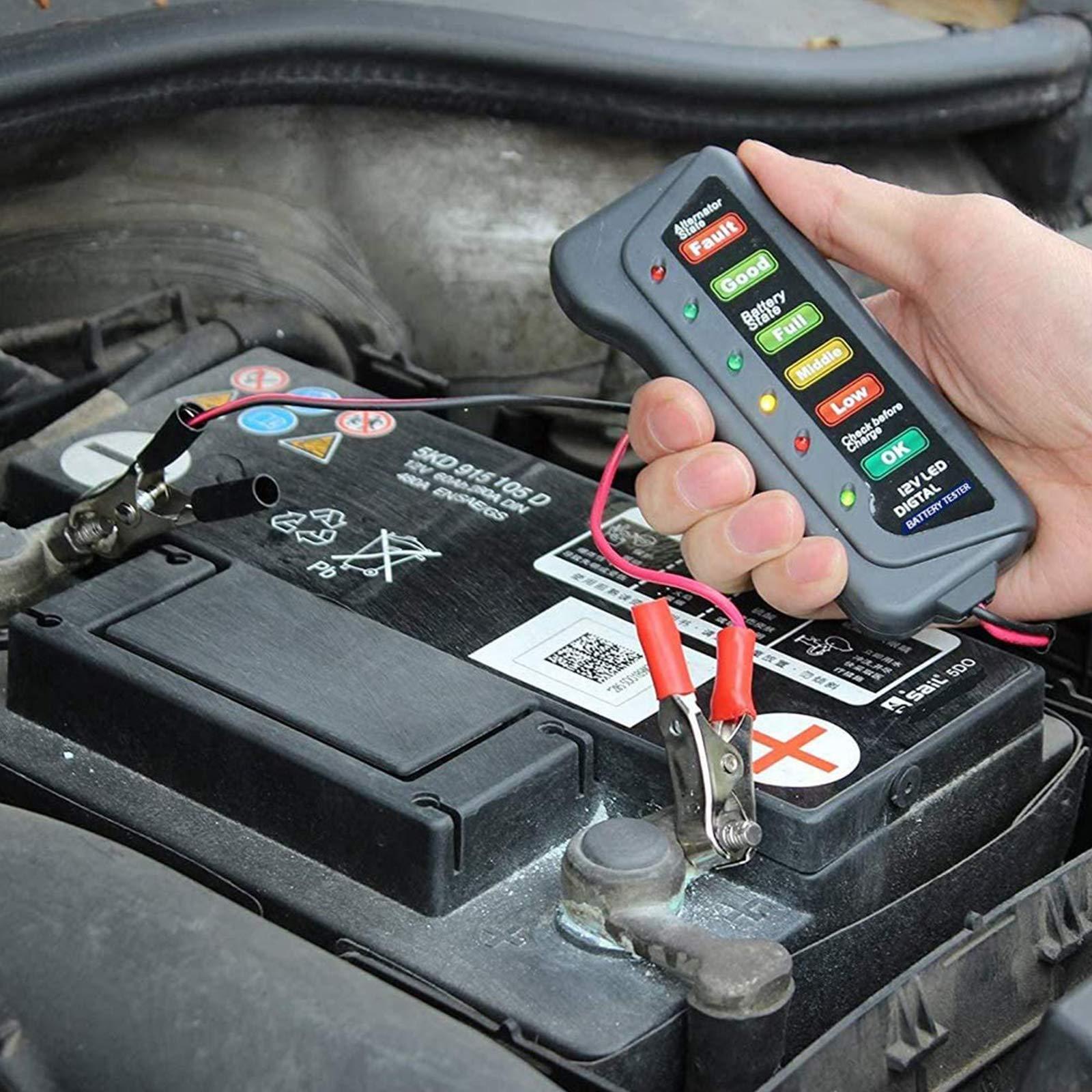 12V Digital Car Tester Trình thay thế Máy phát điện kiểm tra Pin Phân tích thử nghiệm với chỉ dẫn LED cho xe máy xe máy