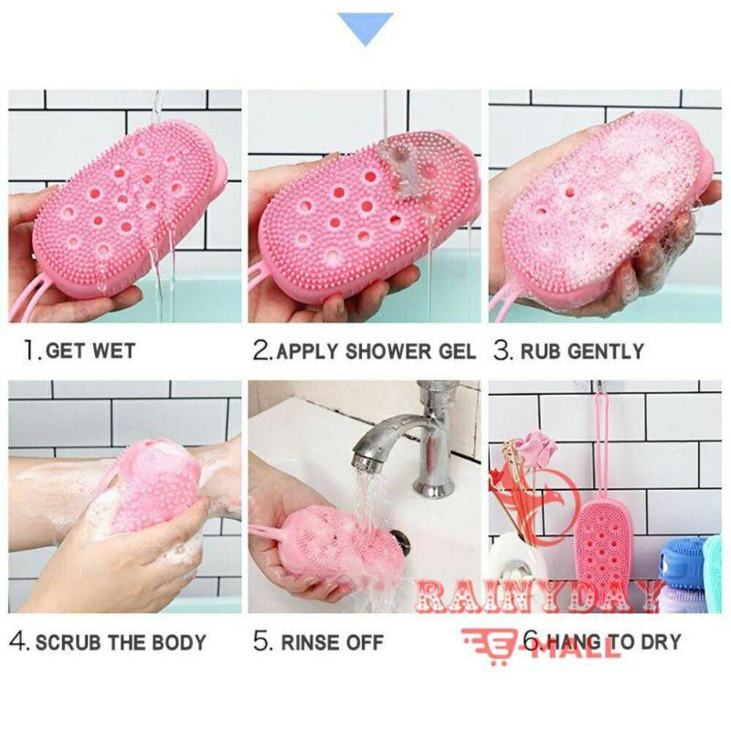 Bông tắm bọt biển chà lưng - cọ lưng Silicon