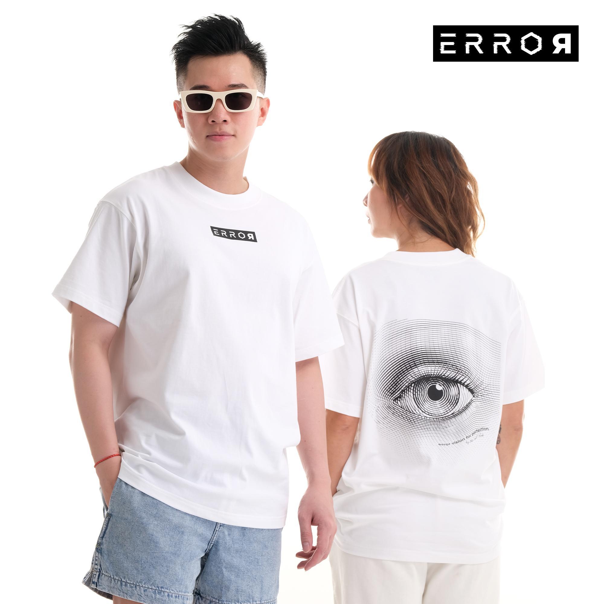 Áo Phông Oversize Nam Nữ Cặp Đôi Error Vision Local Brand Error Cotton Basic Màu Trắng Vải Mát Không Co Rút Sau Giặt