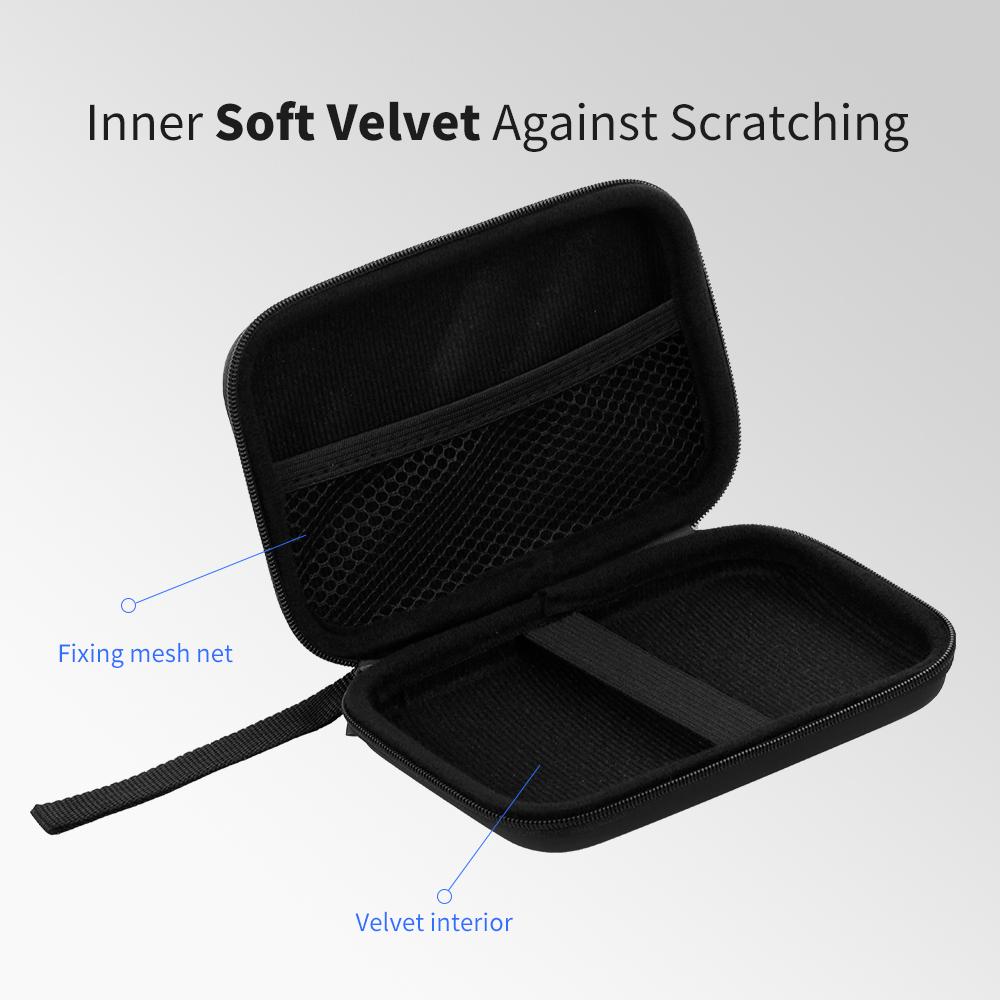 External Hard Drive Disk Case Shockproof EVA Case 2.5in HDD with Mesh Pocket and Soft Inner Fabric Carrying Case for
