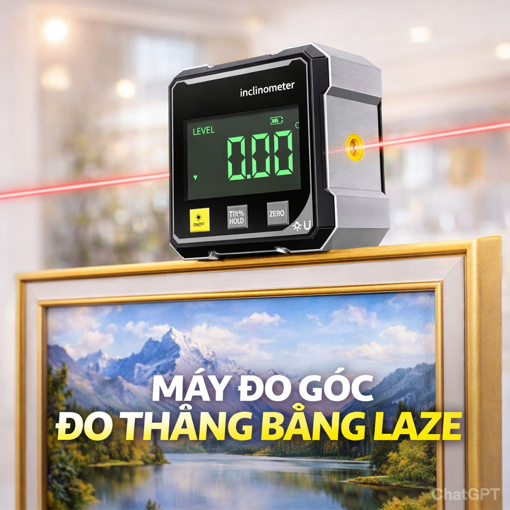 Máy Đo Thăng Bằng Laser Cầm Tay – Màn Hình LED, Đo Độ Nghiêng Chuẩn Xác, d