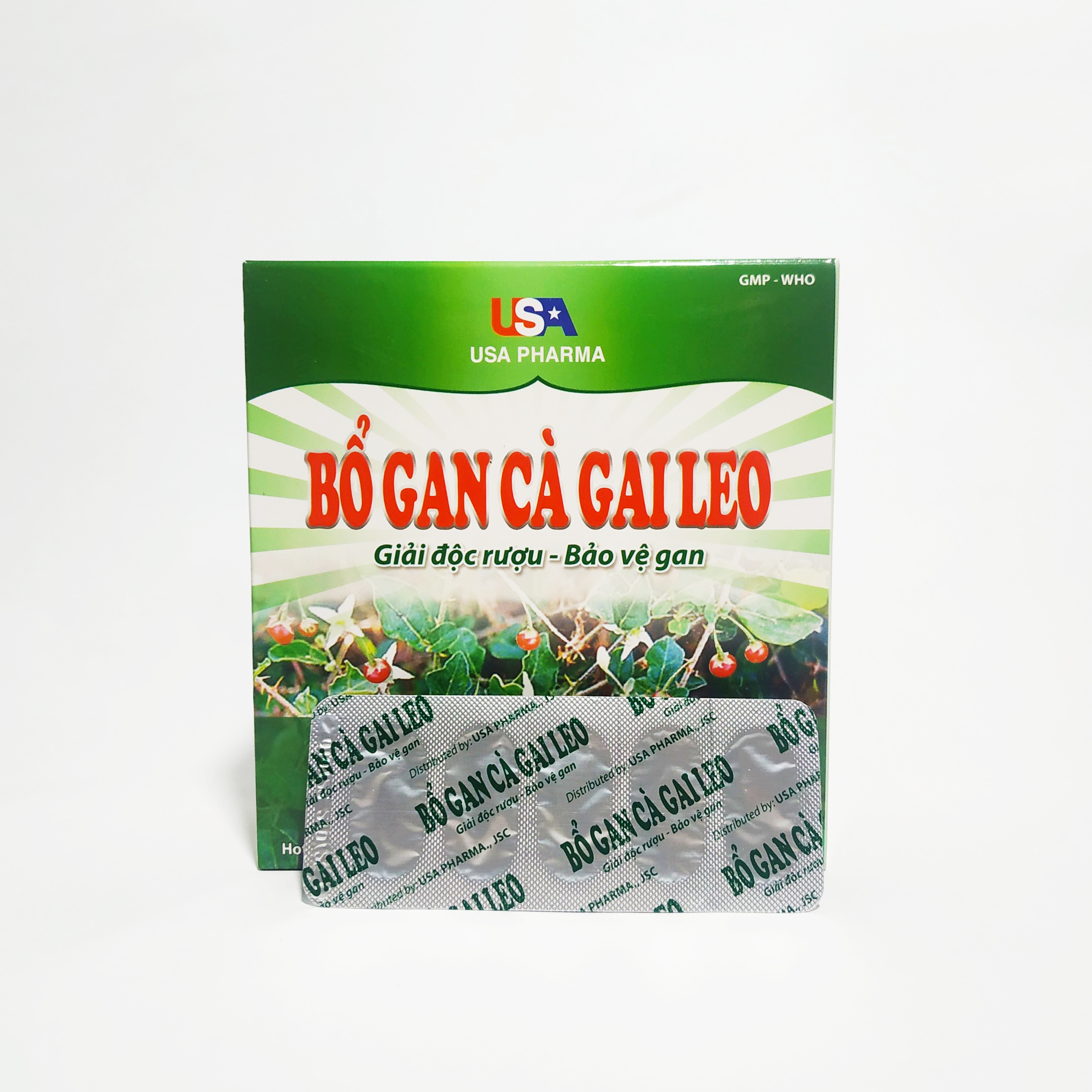 Viên Uống Bổ Gan Cà Gai Leo - Giúp Giải Độc Gan - Hạ Men Gan - Bảo Vệ Tế Bào Gan Khỏi Tác Hại Của Rượu, Bia - Hộp 60 Viên