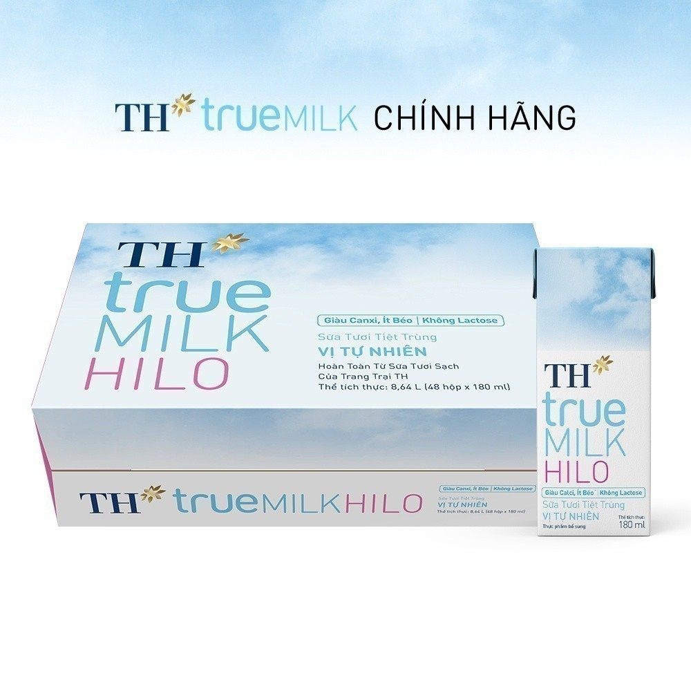 Thùng 48 hộp sữa tươi tiệt trùng TH True Milk  nguyên chất 110ml