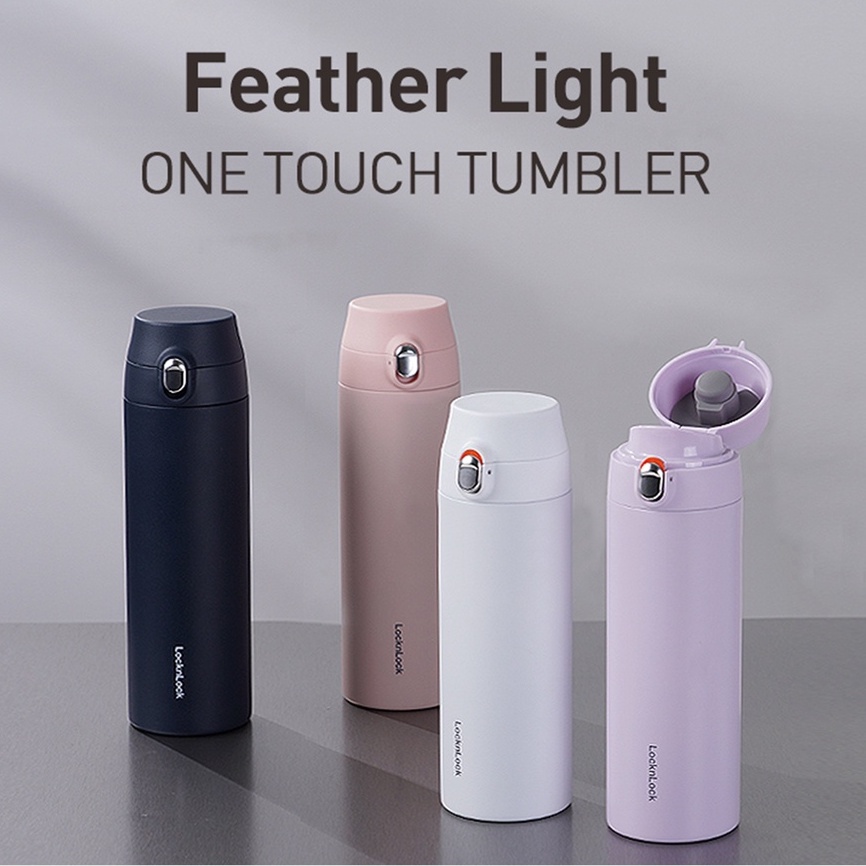 Bình Giữ Nhiệt LocknLock Featherlight One-touch Tumbler 500ml LHC3257WHT - Màu trắng