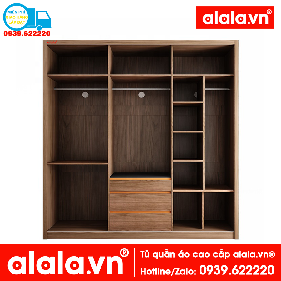 Tủ quần áo Cao Cấp alala.vn - Thương hiệu alala.vn (1m8 x2m)