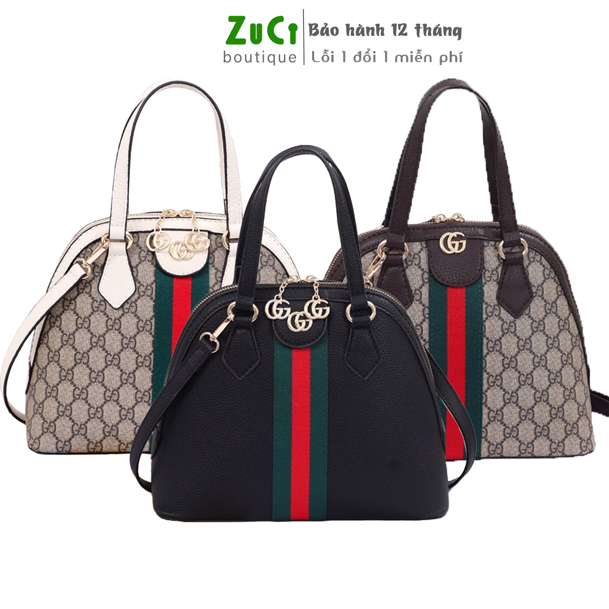 Túi xách, túi đeo vai nữ ZuCi Y40A2 dáng hến thời trang Công Sở, phong cách sang trọng cao cấp, cá tính Quảng Châu Nobox size 28cm