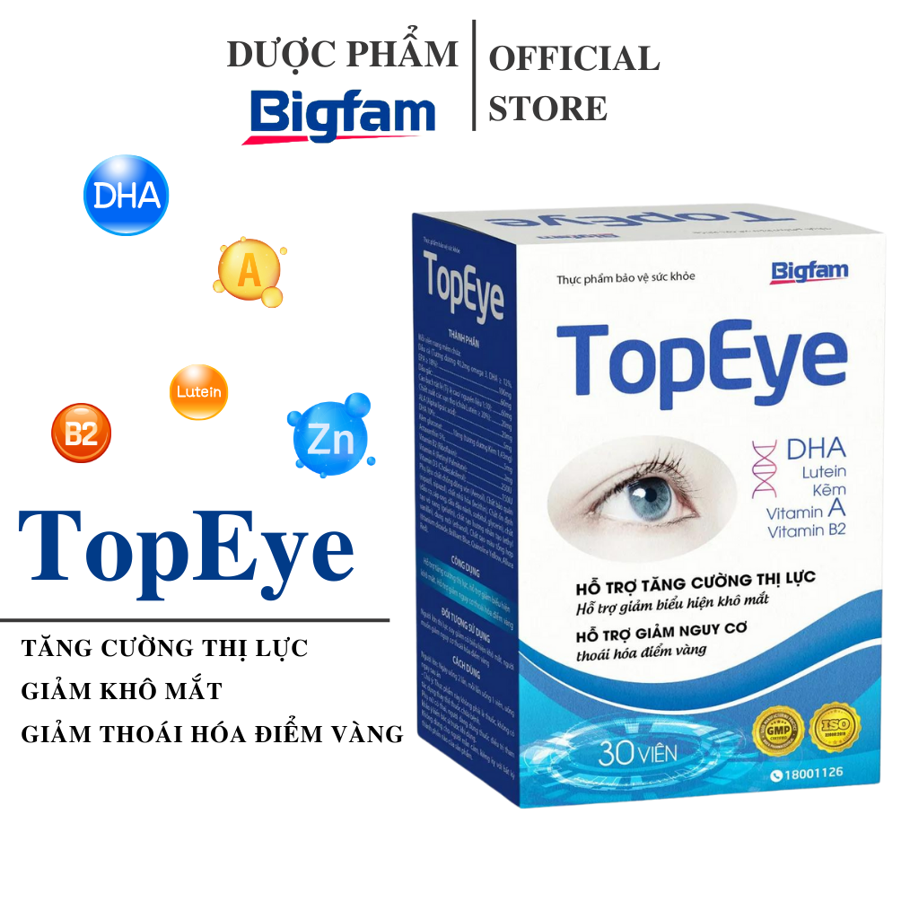 Thực phẩm bảo vệ sức khỏe viên uống bổ mắt Top Eye Bigfam