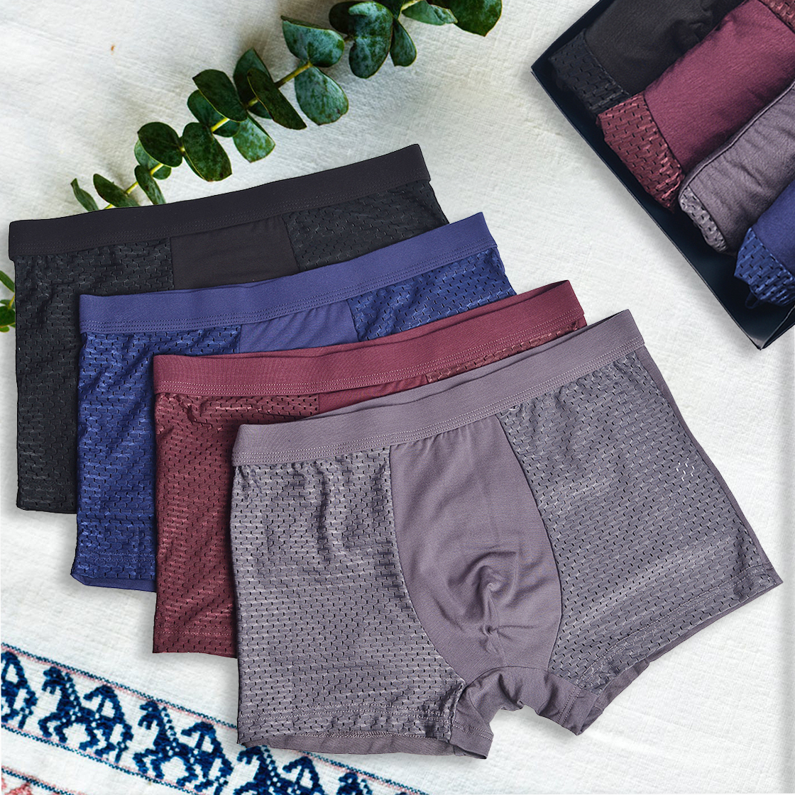 Combo 4 Sịp Đùi Nam Thông Hơi Bateno Siêu Thoáng