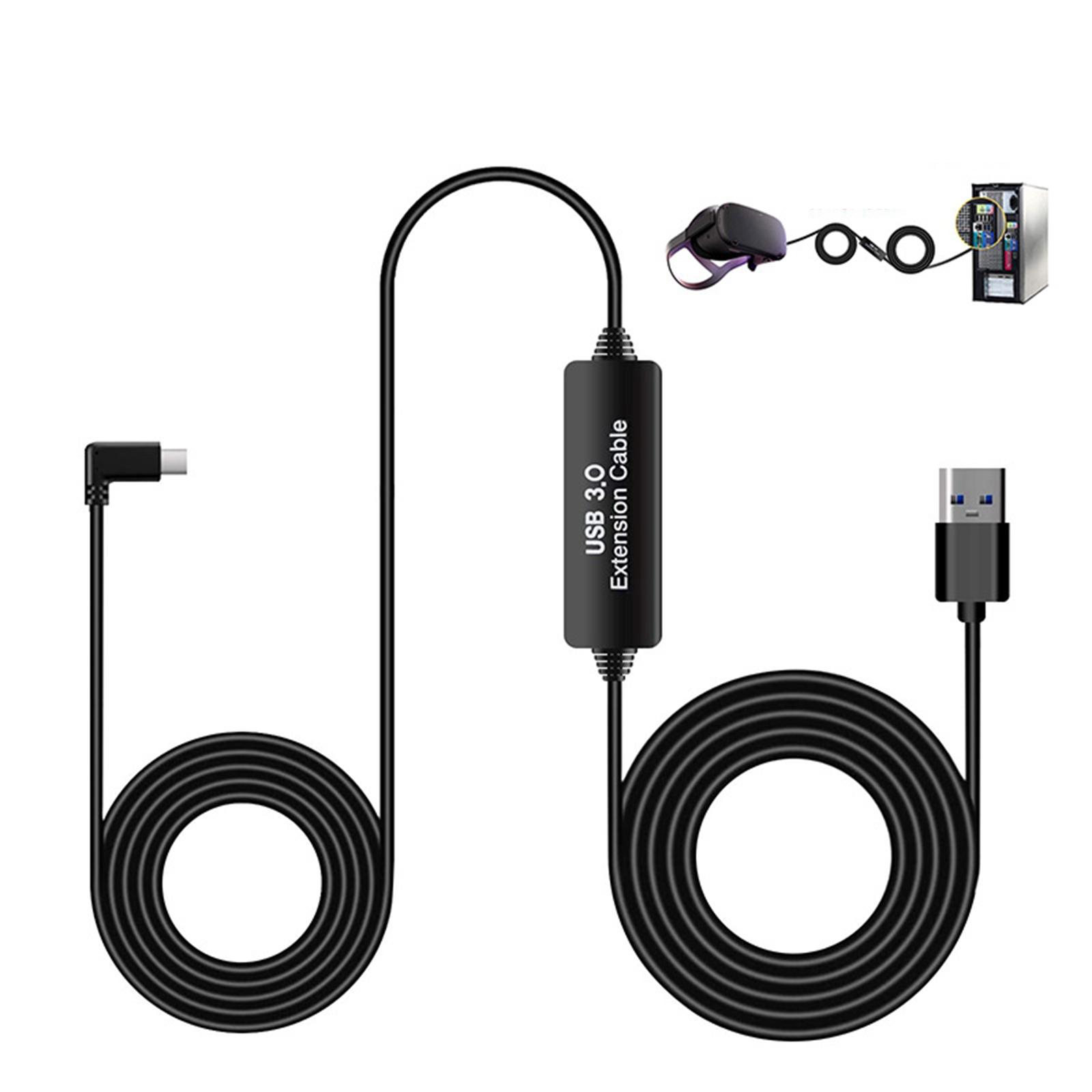 16ft Type-C to USB 3.0 Link Cable Cord with Relay Amplifier for Oculus Quest - Connects your Quest headset to a gaming PC