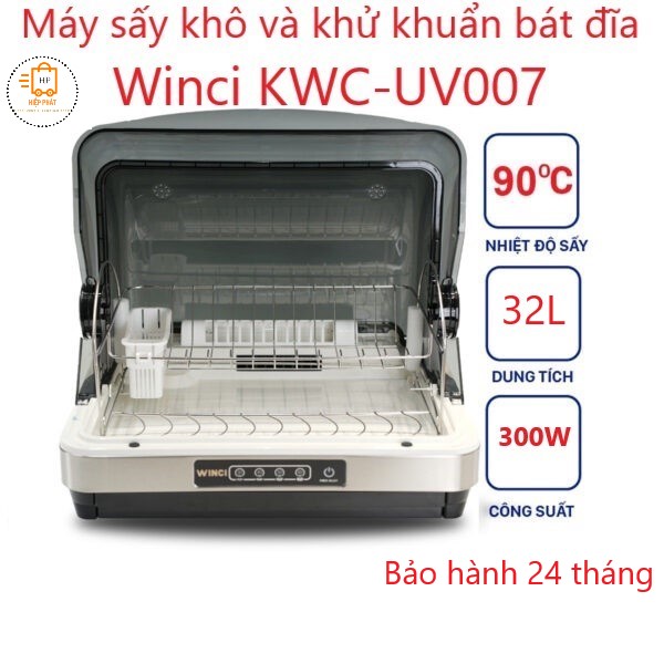 Máy Sấy Chén Bát Đĩa Khử Khuẩn Bằng Tia UV Winci KWC-UV007, Tủ Sấy Bát Đĩa Gia Đình Cao Cấp 32L/42L Thương Hiệu Italia - Hàng Chính Hãng