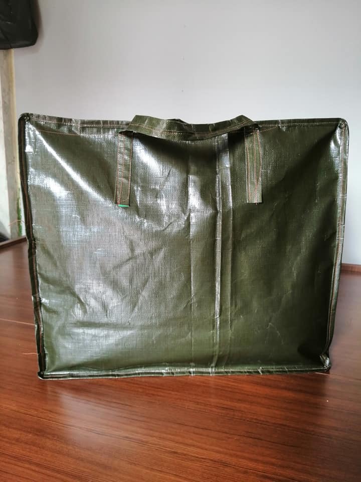 Túi Bạt Xanh Rêu Dày, to XXL 70x44x60cm có quai xách, đựng đồ, quần áo, chăn màn