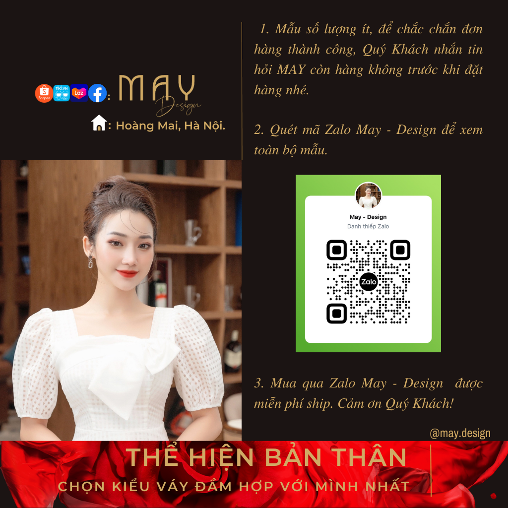 Đầm Thiết Kế MAY CH45 Chất Liệu Oganza Nhật Nhập Khẩu - Đầm Dự Tiệc Sang Trọng Chuẩn MAY