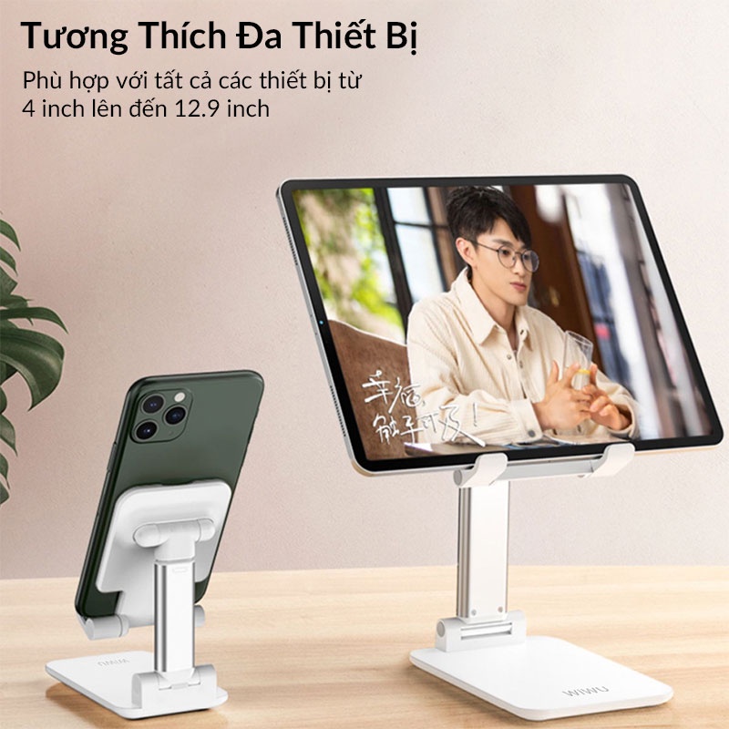 Giá Đỡ WiWu Adjustable Desktop Stand ZM103 Dành Cho Điện Thoại Làm Bằng Chất Liệu Nhựa Cao Cấp, Bền - Hàng Chính Hãng