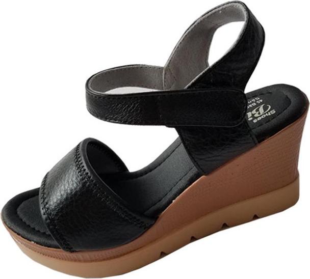 Hình ảnh Giày Sandal Nữ Đế Xuồng BIGGBEN Da Bò Cao Cấp SDX11