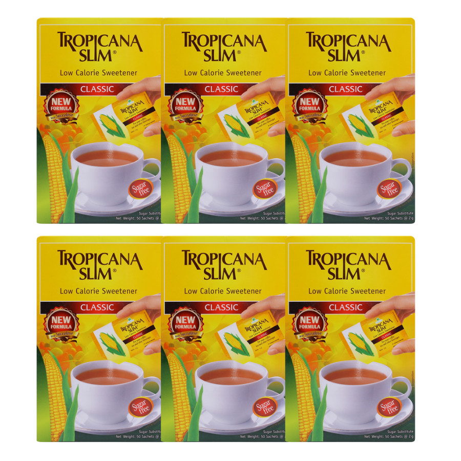 Combo 6 Hộp Đường Ăn Kiêng Tropicana Slim Low Calorie Sweetener Classic (50  x 2g)