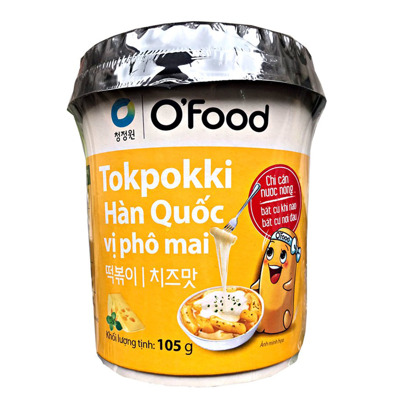 Bánh Gạo Tokpokki Hàn Quốc Ăn Liền Vị Phô Mai O'Food Ly 105g