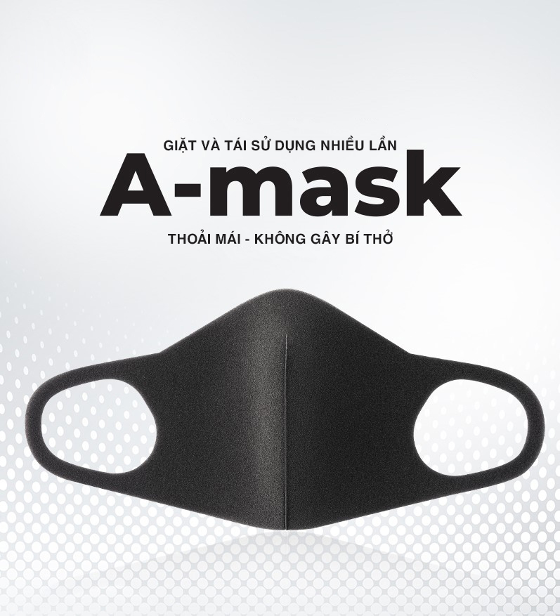 Combo 5 cái Khẩu Trang Amask 3D - Kháng Khuẩn - Lọc Bụi Mịn - Tái Sử Dụng Nhiều Lần