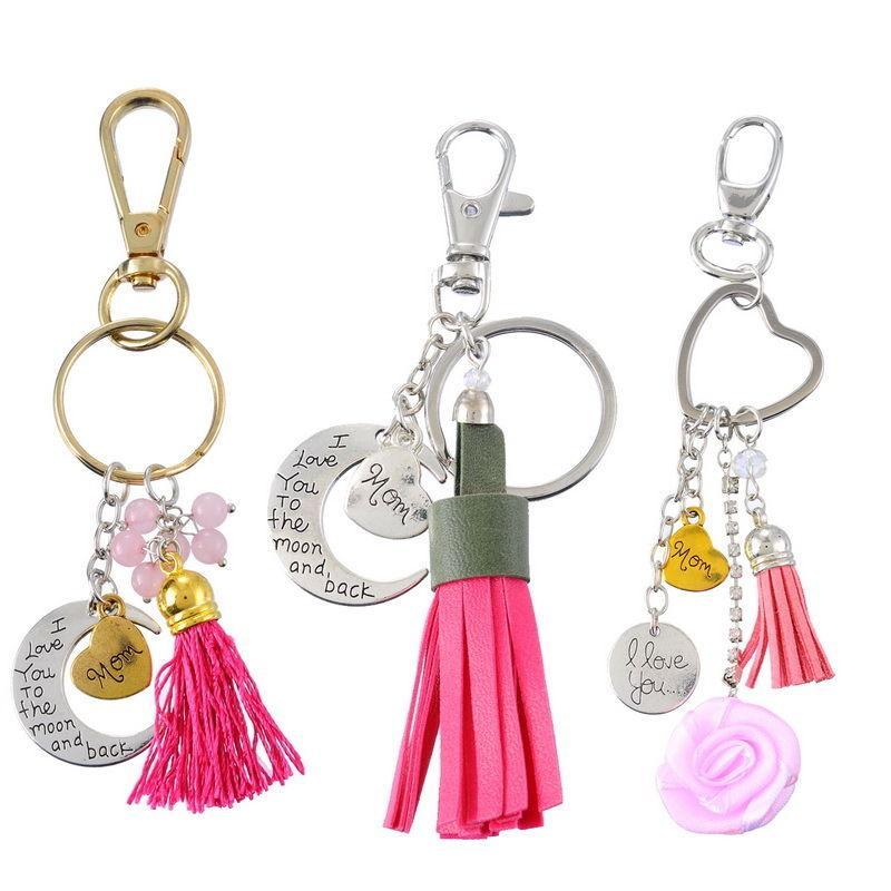 Fashion I Love You To The Moon And Back Keyring Keychain Charm Family Gift