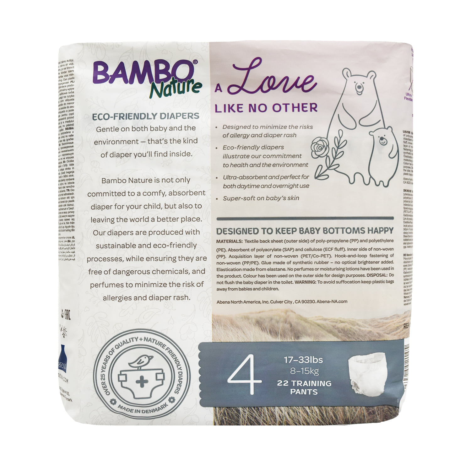 Tã Quần Em Bé Hữu Cơ Bambo Nature - gốc Đan Mạch - 8-15kg - L22 - 22 miếng