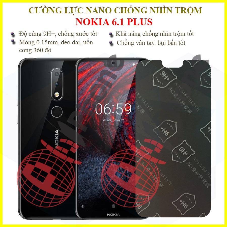 Dán chống nhìn trộm  dành cho Nokia 6.1 Plus - Dán cường lực dẻo nano 9H+