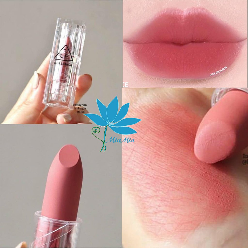 Son Thỏi Lì 3CE Soft Matte Lipstick Smoke Pink Màu Hồng San Hô Vỏ Trong Suốt Bền Màu [CAM KẾT NHẬP KHẨU CHÍNH HÃNG]