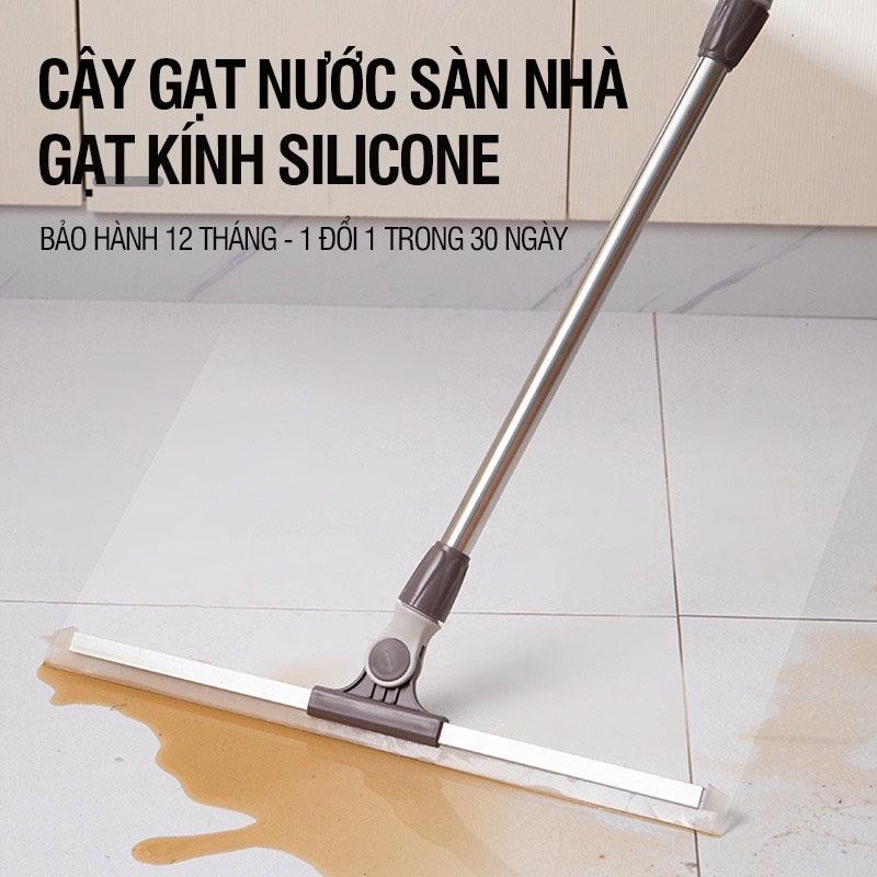 Cây gạt nước sàn nhà, gạt kính lưỡi silicone, cán inox tùy chỉnh độ dài Kitimop-G35