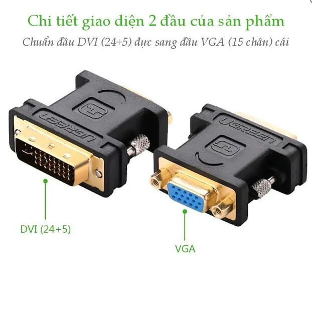 Bộ Chuyển Đổi Ugreen DVI Sang VGA 20122 - Hàng Chính Hãng