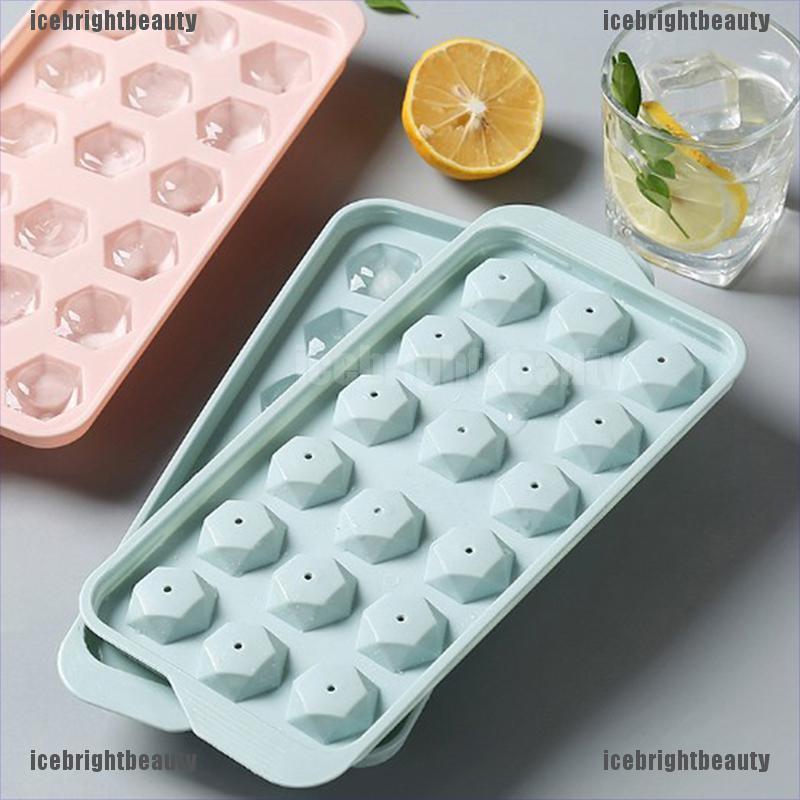 ICEB Ice Cube Tray Round Cubes Plastic Ice Cube Maker Mold with Lids