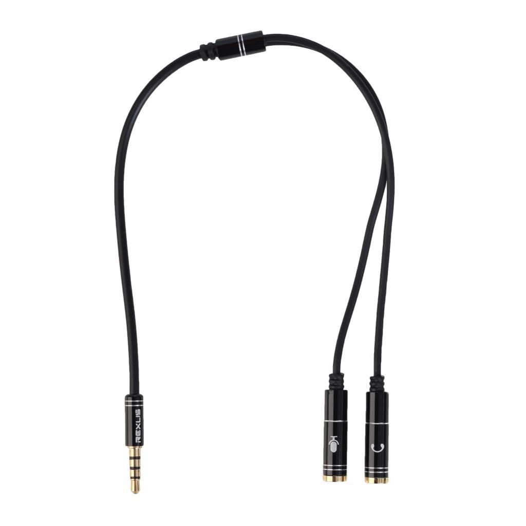 1x 3.5mm Stereo Audio Headphone Mic Y Splitter Cable Adapter for PC Laptop