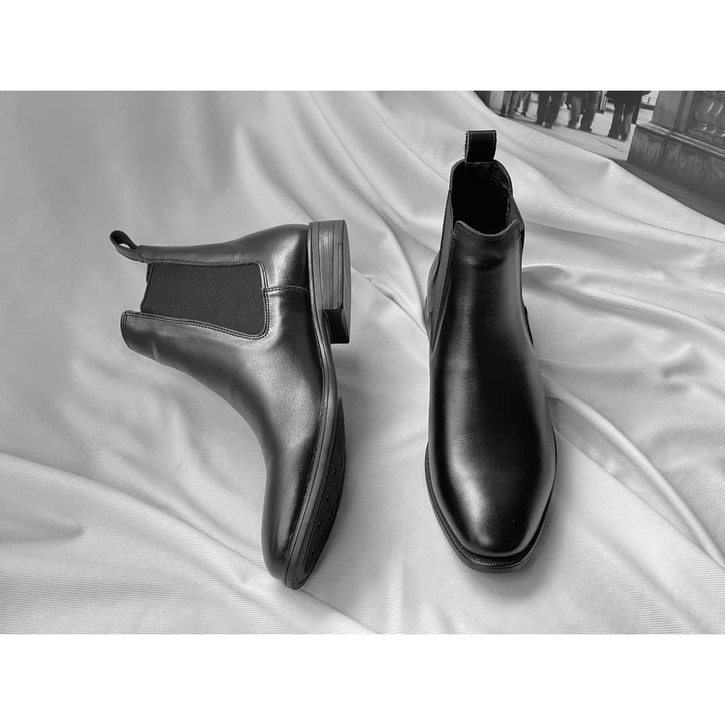 Giày Boot Nam - Chelsea Boots Da Bóng - Giày cao cổ nam