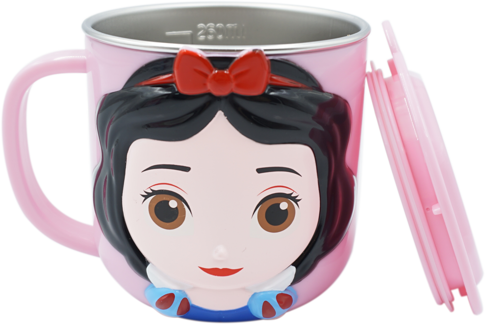 Ly giữ nhiệt Disney có nắp hình Bạch Tuyết nổi 3D cho bé 260ml - LYSNOWWHT