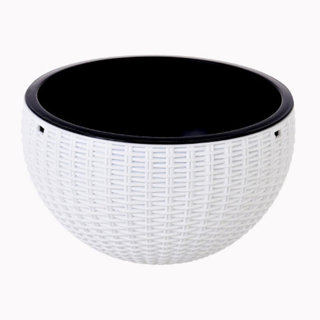 2xPlastic Hanging Flower Pot Planter Basket for Plant Holder+Chain White- S