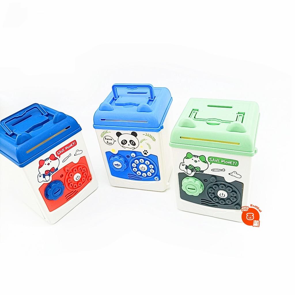 Đồ Chơi Hộp Két Sắt Mini Mở Khóa Đựng Tiền Có Nhạc Vui Nhộn Cho Bé .