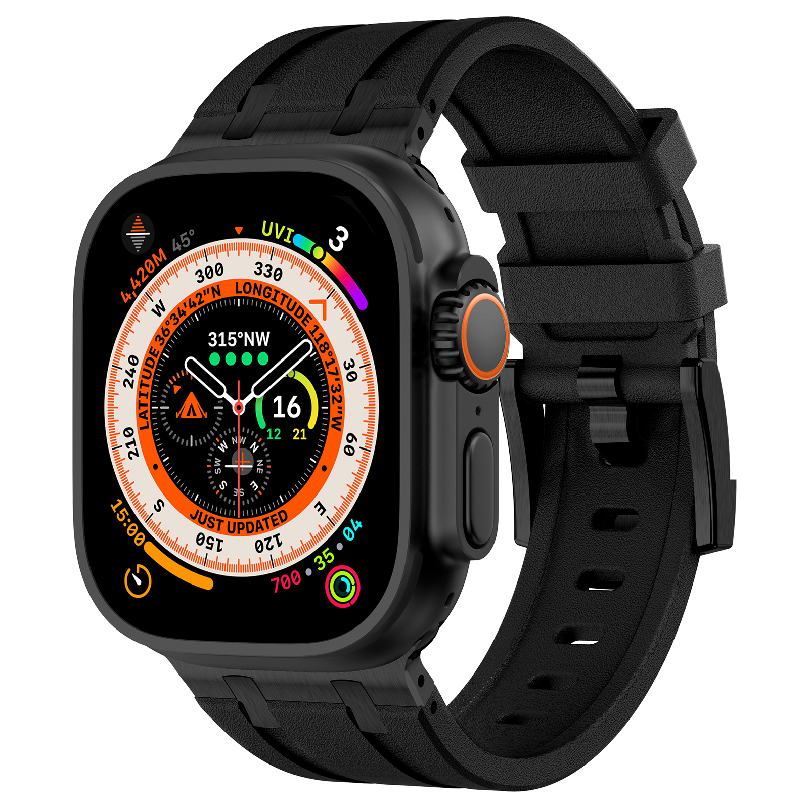 Dây đeo Đầu Kim Loại Stone cho Apple Watch Ultra 1/2/3 &amp; Apple Watch Series 4/5/6/7/8/9/SE/10/11 Size 44/45/46/49mm - Hàng Chính Hãng