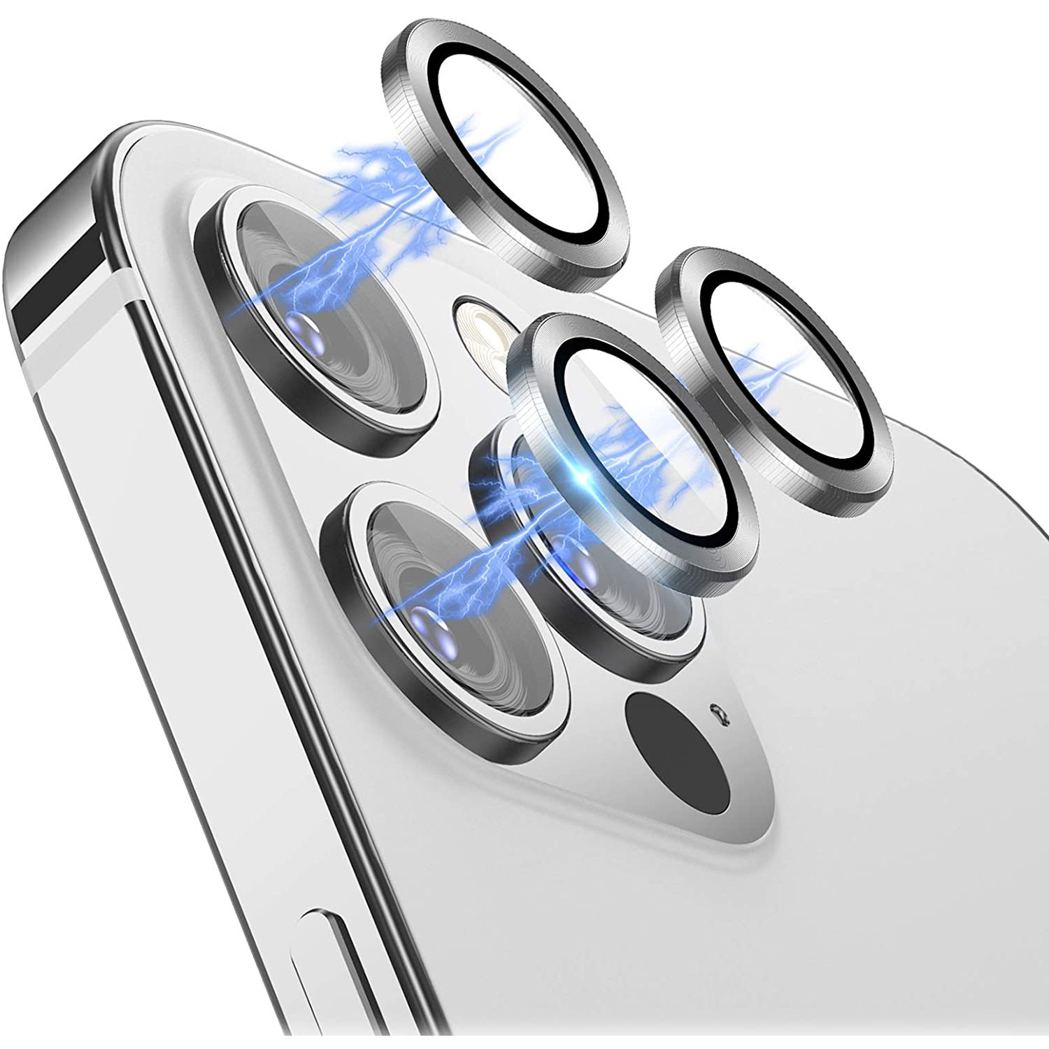 Bộ miếng dán kính cường lực bảo vệ Camera iPhone 12 Pro Max hiệu Wiwu Guard Lens Ring mang  lại khả năng chụp hình sắc nét full HD (độ cứng 9H, chống trầy, chống chụi &amp; vân tay, bảo vệ toàn diện) - hàng nhập khẩu