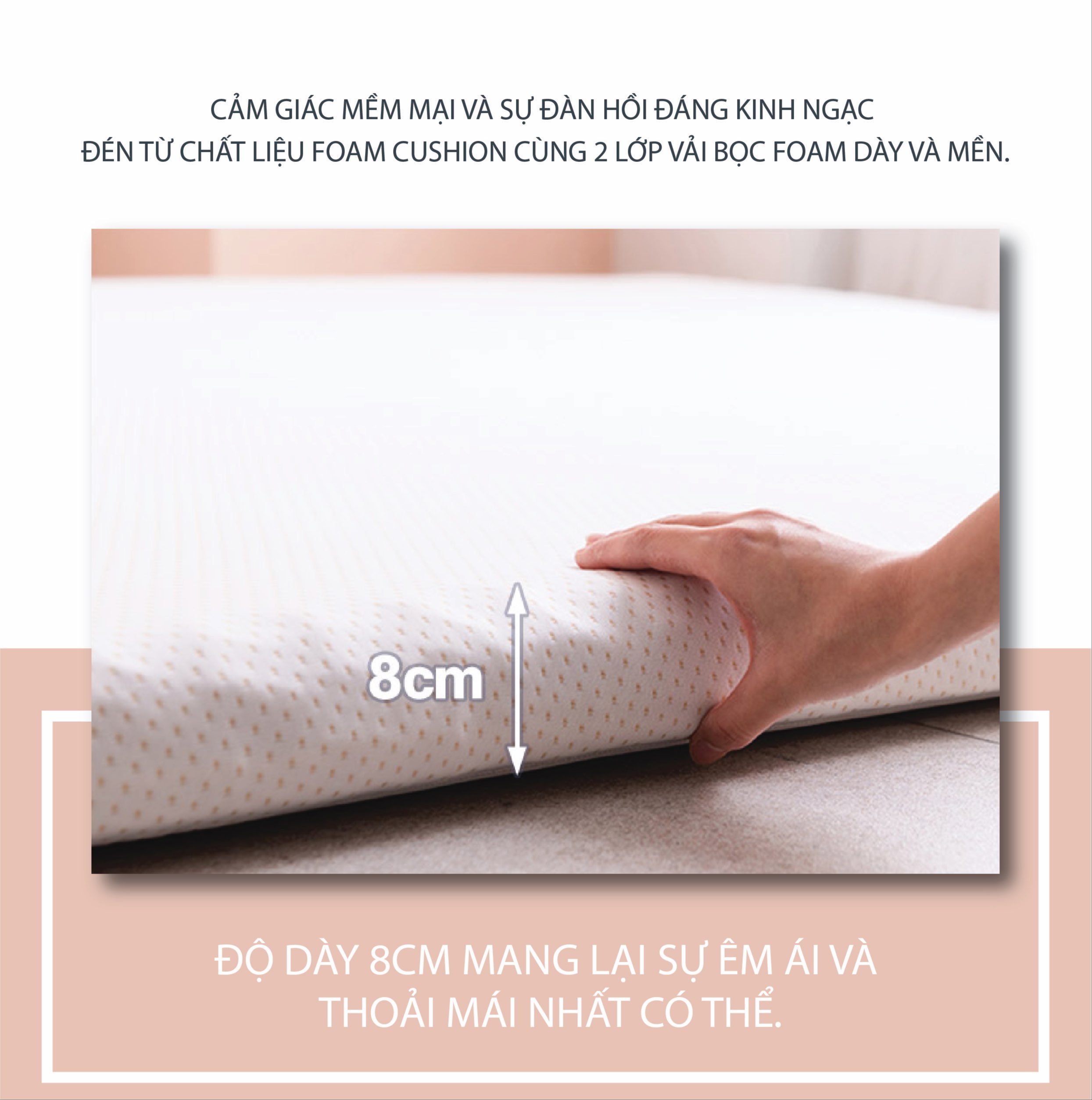 Nệm Topper Cao Cấp làm từ Cushion