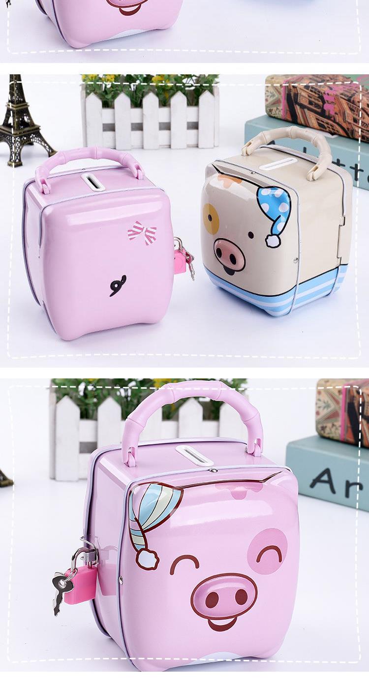 Ống Heo Két Sắt Mini Tiết Kiệm Tiền Mẫu Mới Có Khóa Đáng Yêu Cho Bé