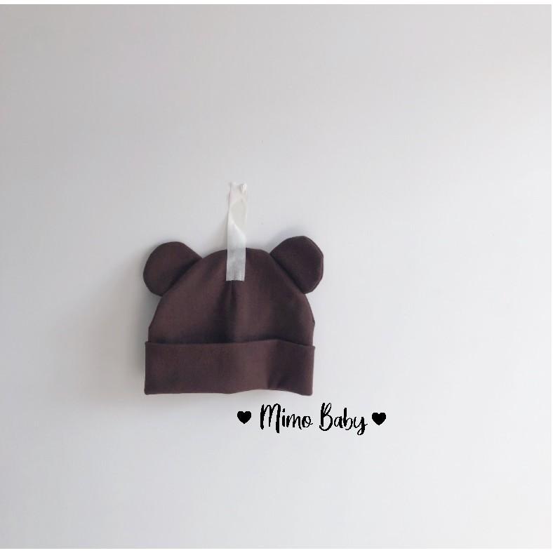 Mũ cotton tai chuột mickey cho bé - mũ trùm đầu (3-18m)