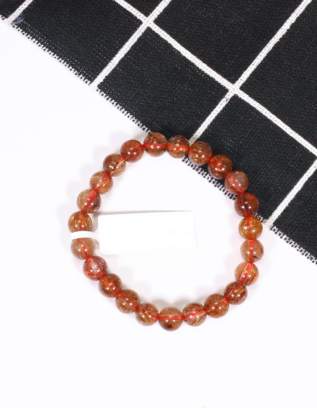Vòng tay đá thạch anh tóc đỏ mệnh hỏa, thổ - Ngọc Quý Gemstones