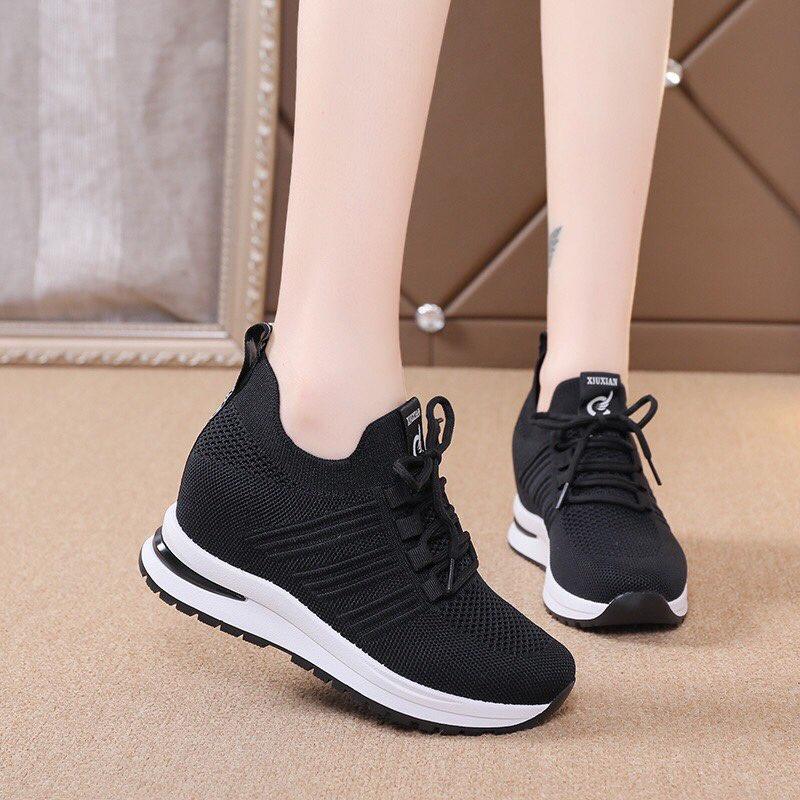 Giày Sneaker Nữ , Giày Thể Thao Đế Cao Bao Chất Trẻ Trung Năng Động Siêu Xinh