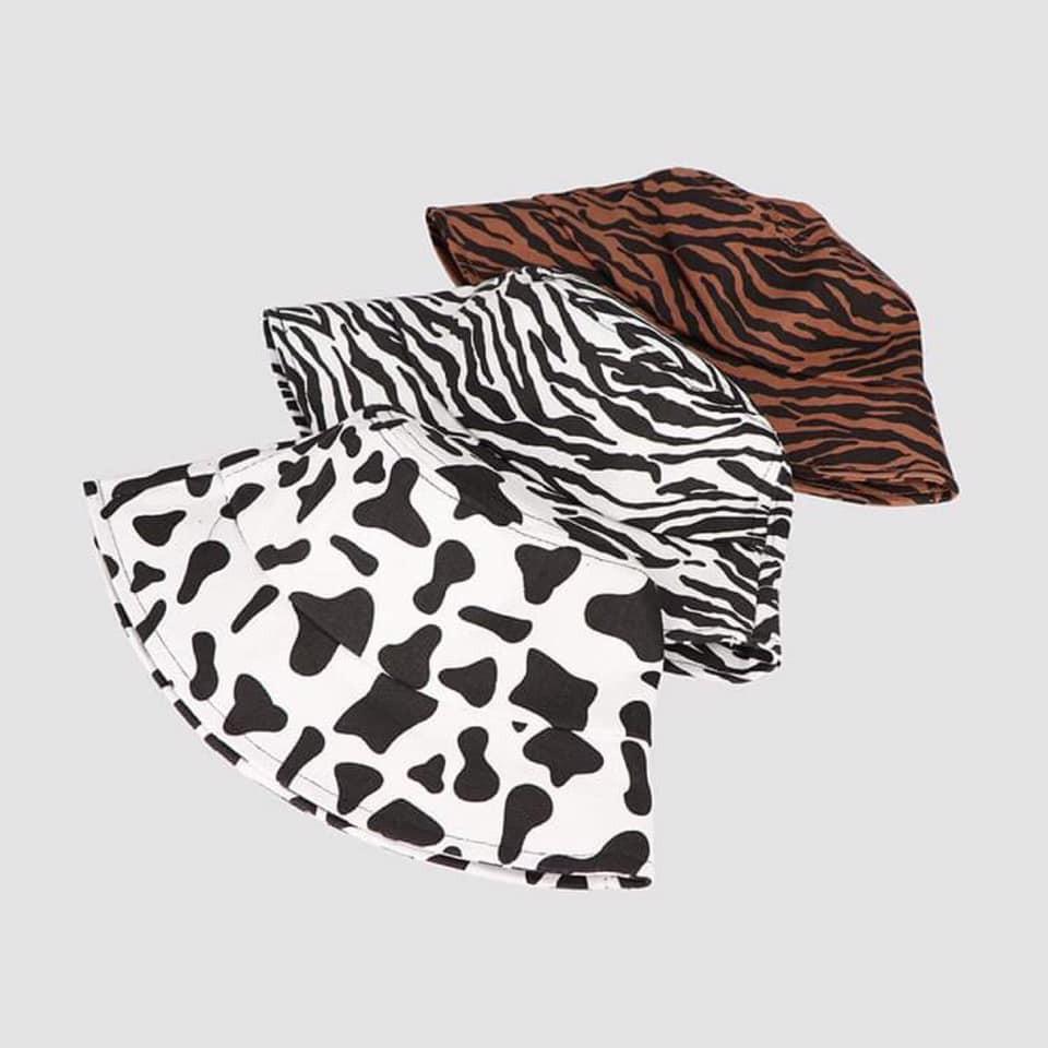 Nón Bucket Hat họa tiết Bò sữa và Ngựa vằn