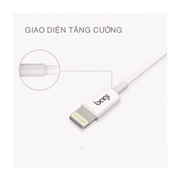 Cáp Sạc Lightning Bagi CB-MFIN (Tiêu Chuẩn MFI) - Trằng - Hàng Chính Hãng