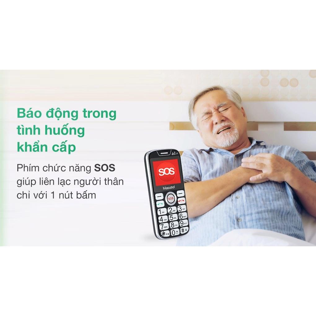 Điện Thoại Người Già Masstel Fami 60 4G - Loa To, FM Không Dây, Đọc Số Bằng Giọng Nói, SOS, Đèn Pin Kép,... Hàng Chính Hãng