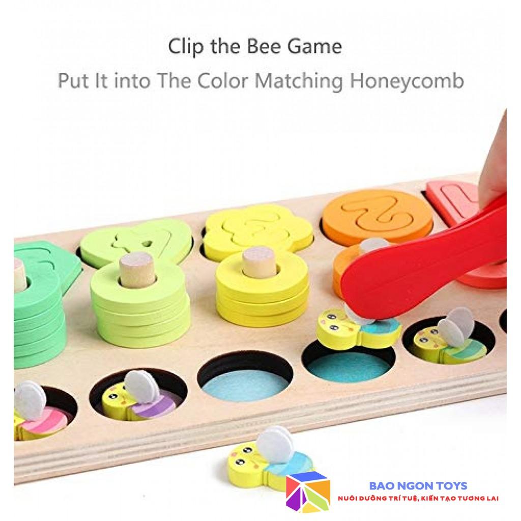 BẢNG GỖ 5 IN 1 RÈN LUYỆN ĐA KỸ NĂNG CHO BÉ , ĐỒ CHƠI MONTESSORI GIÚP BÉ HỌC CHỮ CÁI, SỐ ĐẾM VÀ MÀU SẮC