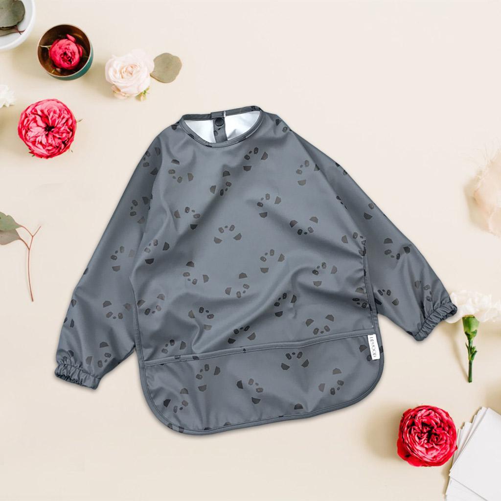 Full Long Sleeved Baby Bib Waterproof Bib for Babies Toddler Bibs 6-24 Months Eating Drinking Painting Feeding Apron with Pocket