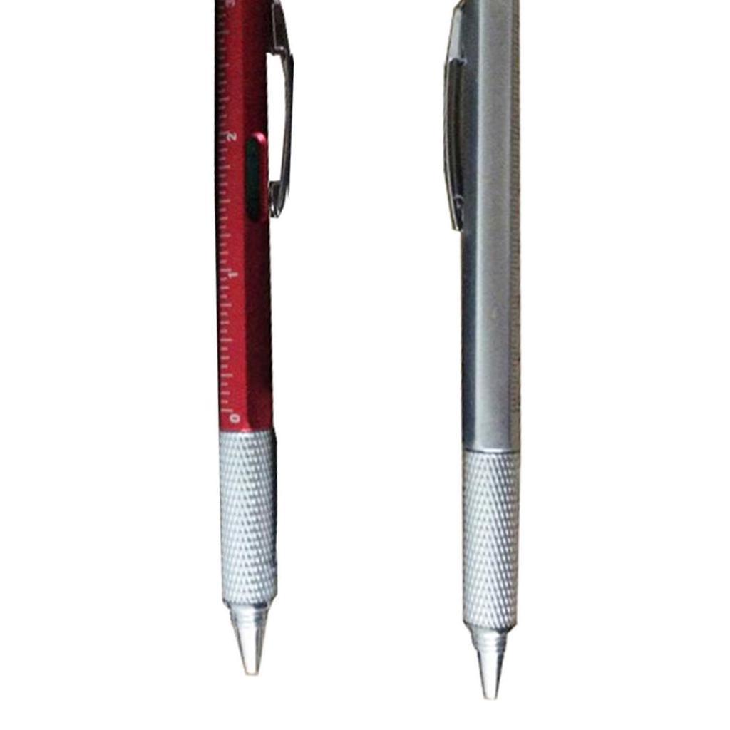 Capacitive Pen Stylus Ballpoint Pen for Samsung iPhone Computer Red+Silver