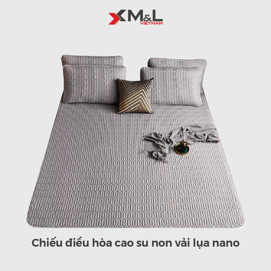 Chiếu điều hòa cao su non - vải lụa Nano mát lạnh M&amp;L CM1