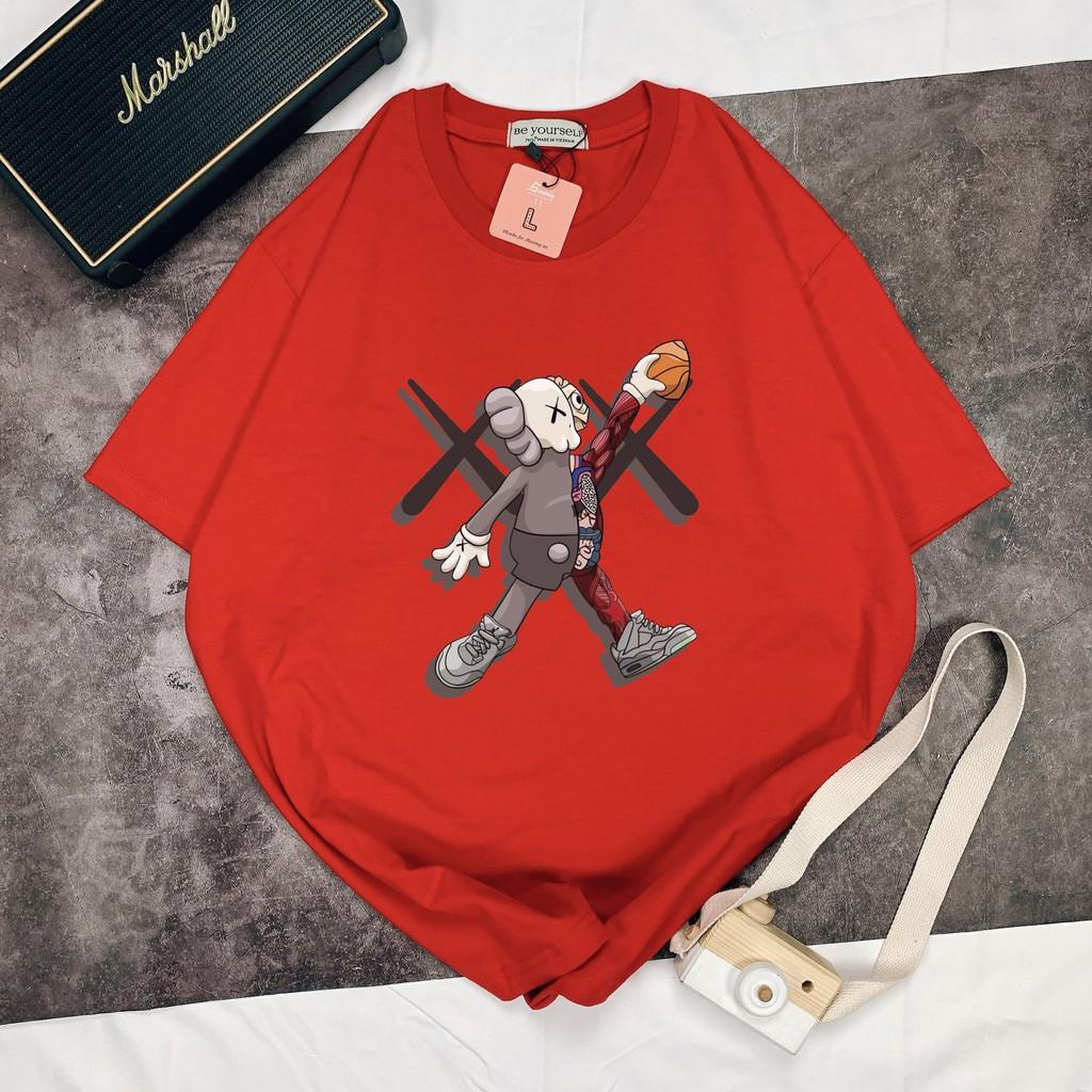 Áo thun tay ngắn Be Yourself unisex size M L XL - Gấu bóng rổ