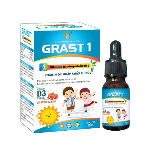 [TPBVSK] Grast 1 Bổ Sung Vitamin K2+D3 Hỗ Trợ Tăng Cường Hấp Thu Canxi Cho Bé